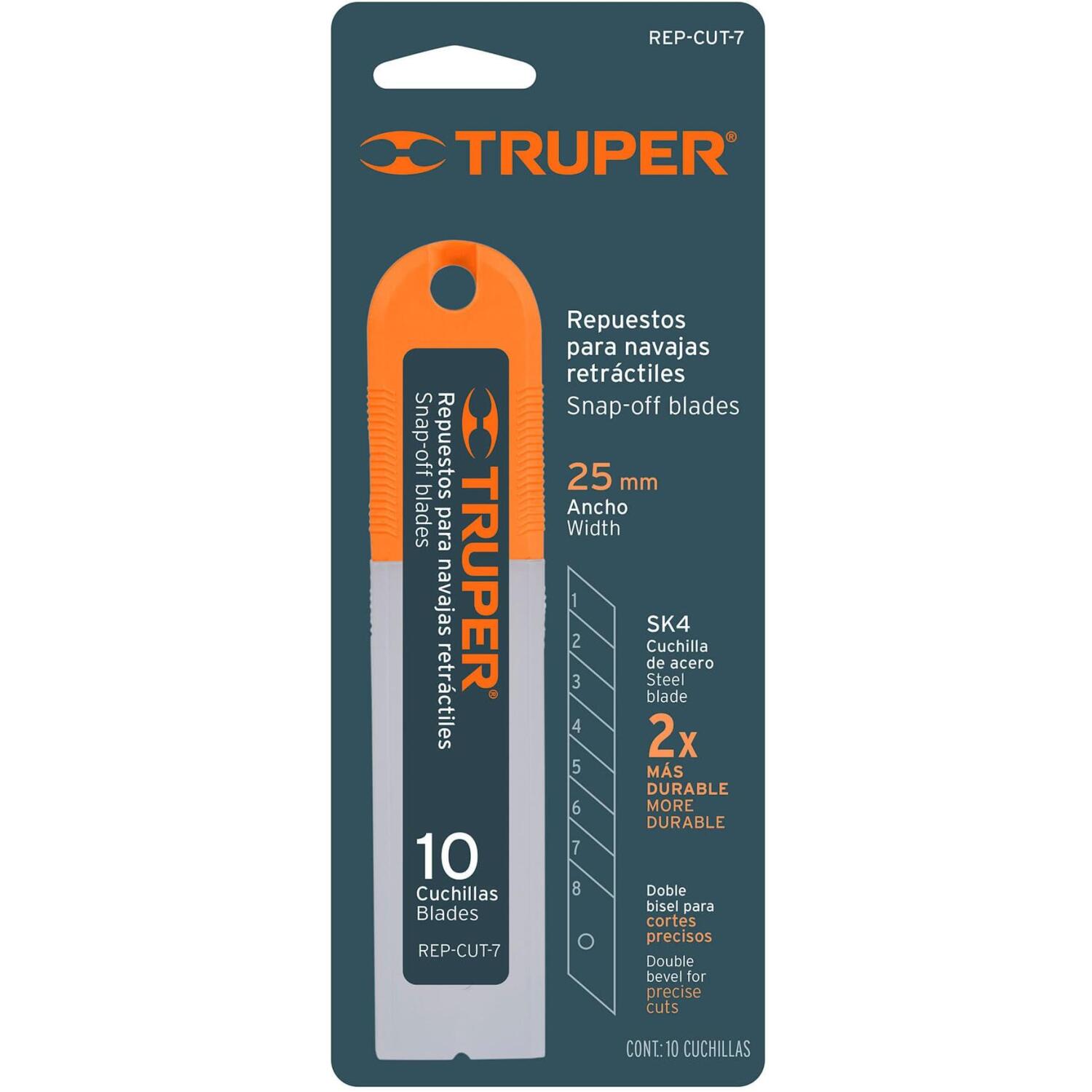 Truper Сменные лезвия REP-CUT-7, 2.5см, 10шт, металл, отламывающиеся лезвия (REP-CUT-7)