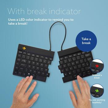 R-Go Tools клавиатура R-Go Split Break, Bluetooth 5.0, QWERTY, эргономичная, компактная, черная, 2.4 GHz, 1.02 м (RGOSBUKWLBL)