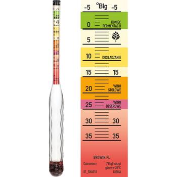 Browin 405656 nesalaužams cukura mērītājs ar mēģeni, -5 līdz 35°Blg, kompakta (405656)