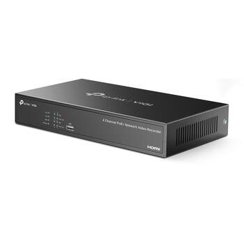 Tp-Link сетевой видеорегистратор VIGI NVR1004H-4P, 4 канала, 4K HDMI, 80 Мбит/с, 53 Вт PoE, 10 ТБ HDD (VIGINVR1004H-4P)