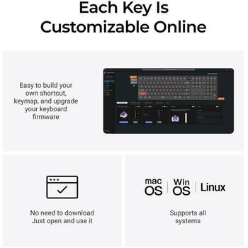 Keychron Q6H-P1 klaviatūra, bezvadu, RGB LED, 108 taustiņi, 2.4 GHz, Bluetooth 5.2, alumīnijs, PBT taustiņi, 1000 Hz (Q6H-P1)