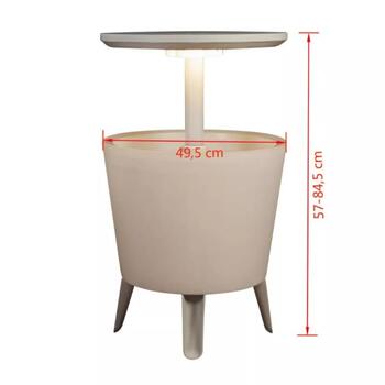 Keter Illuminated Cool Bar 29204184, 49,5x49,5x57-84,5 см, белый, с подсветкой, охладитель (29204184)