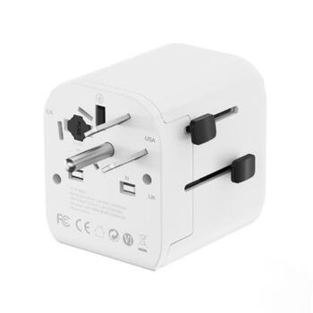 Gembird strāvas adapteris TPA-EU2A12-01-W 12W, USB 2.0 porti 2, balts, muciņa ar bērnu drošības aizsargiem (TPA-EU2A12-01-W)