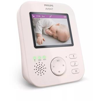 Philips Avent SCD881/26, цифровой видеоняня, ЖК-экран 2,8 дюйма, 7,2 см, радиус действия 300 м, ECO-режим, ночное видение, 2x зум (SCD881/26)