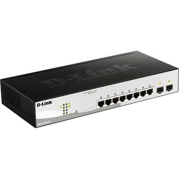 D-Link коммутатор DGS-1210-10/E, 8x Gigabit Ethernet, 2x SFP, 20 Gbit/s, L2 управляемый, 1U, черный, серый (DGS-1210-10/E)