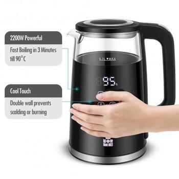 Forme Чайник FKG-4017, 2200W, 1.7L, диапазон температур 40-100°C, скрытый нагревательный элемент, стеклянный корпус (FKG-4017)