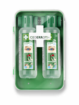 Cederroth acu skalošanas stends 51011040, 2x 500 ml, 1.1 kg, kompakts, caurspīdīgs vāks, automātiska atvēršana (51011040)