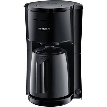 Severin Кофеварка 9306, 1000W, 8 чашек, черный, термокувшин, капельная крышка, автоматическое отключение (9306)