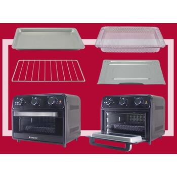 Beper Аэрогриль P101FRI024, 1800W, 1 корзина, 24л, 4 программы, механическая панель, детали (P101FRI024)