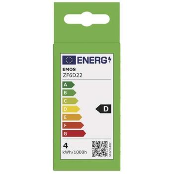 Emos LED лампа Filament Mini Globe ZF6D22, 3,4 Вт, 470 лм, теплый белый, E27, 360°, 25 000 часов, 4 чипа (ZF6D22)