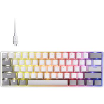 Corsair клавиатура CLIPPER PRO MINI CH-979111J-NA, 60%, QWERTY US, RGB, MGX Hyperdrive, IP57, 8000Hz, белая (CH-979111J-NA)