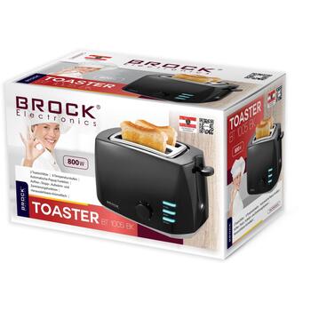 Brock BT 1005 BK tosteris, 800W, 2 maizītes, 6 līmeņi, atkausēšana, uzsildīšana, drupaču paplāte (BT 1005 BK)