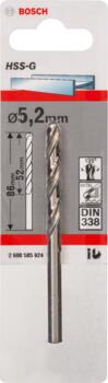 HSS-G urbji metālam 5,2mm 1gab., Urbjmašīnām/skrūvgriežiem HSS SLĪPĒTS SPIRĀLVEIDA URBIS, 2608585924, BOSCH (2608585924)