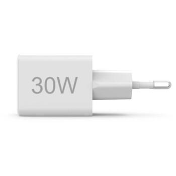 Hama 00201992 ātrais lādētājs, 30W, balts, 100-240V, 50/60Hz, USB-C PD 3.0, USB-A QC 2.0/3.0, 2 ierīces (00201992)