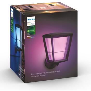 Philips Hue уличный настенный светильник Econic 8718696170571, 15Вт, 1140лм, IP44, 2000-6500K, LED, черный, диммируемый, Bluetooth (8718696170571)