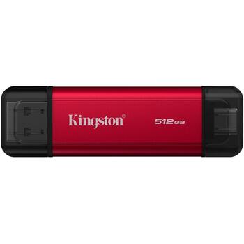 Kingston 512GB Dual USB-A/C Портативный SSD SPSD/512GB, 1050MB/s Чтение, 950MB/s Запись, 3D NAND, USB 3.2 Gen 2 (SPSD/512GB)