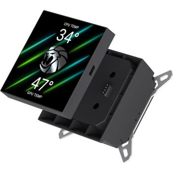 Gamemax procesora šķidruma dzesētājs GLACIER 240 LCD BK, 240mm, 85.82 cfm, TDP līdz 280W, ARGB ventilators (GLACIER 240 LCD BK)