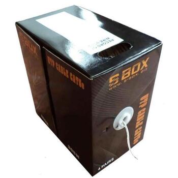 Sbox UTP-305, UTP kabelis, UTP-305, 305m, 24AWG, pelēks, apzeltīti spraudņi (UTP-305)