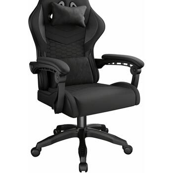 Genesis spēļu krēsls Shinai S4 NFF-2363, melns, ekrādāda, audums, neilons, regulējams augstums, regulējami roku balsti (NFF-2363)