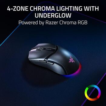 Razer bezvadu spēļu pele Cobra HyperSpeed RZ01-05570100-R3G1, 26000 dpi, 2.4 GHz, Bluetooth, USB-C, 62 g, RGB, 7 pogas (RZ01-05570100-R3G1)
