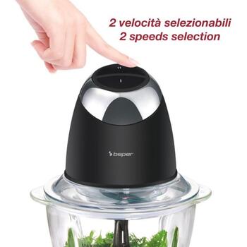 Beper Измельчитель P102ROB003, 500W, 2 скорости, 0.5л стеклянная чаша, ножи из нержавеющей стали, насадка для эмульгирования (P102ROB003)