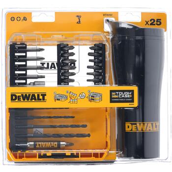 Dewalt Набор бит для дрели DT70707-QZ, 25 шт., TOUGHCASE+, кружка для напитков, модульный дизайн, прозрачная крышка (DT70707-QZ)