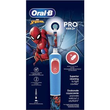 Oral-B elektriskā zobu birste Vitality Pro Spiderman, 1 galviņa, 2 režīmi, taimeris 2 min, litija jonu akumulators, bērniem (Vitality Pro Spiderman)