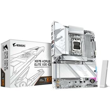 Gigabyte Mātesplate X870 A ELITE X ICE, AMD Socket AM5, 16+2+2 fāzes VRM, 4*DIMM DDR5, 4*M.2, 2.5GbE LAN, Wi-Fi 7 (X870 A ELITE X ICE)