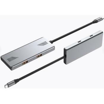 Gembird USB centrmezgls UHB-CM-U310-A2C2-01 4-porti, USB 3.2, 10 Gbps, metāla dizains (UHB-CM-U310-A2C2-01)