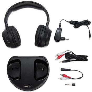 Aiwa WHF-930D bezvadu austiņas, RF 863-865 MHz, 100m, 10h, optiskā ieeja, 3 kanāli, 40Hz-18kHz, >54dB, 1% THD (WHF-930D)
