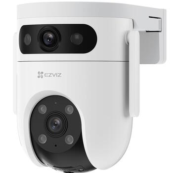 EZVIZ H9C уличная камера видеонаблюдения с поворотом и наклоном Dual-Lens 3K Wi-Fi 2.4/5 GHz + 4G AI обнаружение людей и транспорта цветное ночное видение белая (CS-H9c(5MP+5MP,4G))