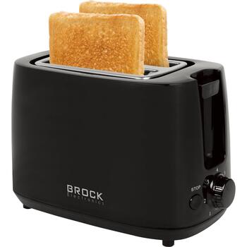 Brock BT 1007 BK тостер, 2 ломтика, 700 Вт, черный, металл/пластик, автоотключение, регулировка поджаривания (BT 1007 BK)