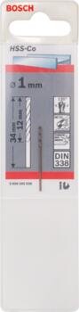HSS-Co urbis metālam 1,0mm, 1 gab., Urbjmašīnām/skrūvgriežiem KOBALTA HSS SPIRĀLVEIDA URBIS, 2608585838, BOSCH (2608585838)
