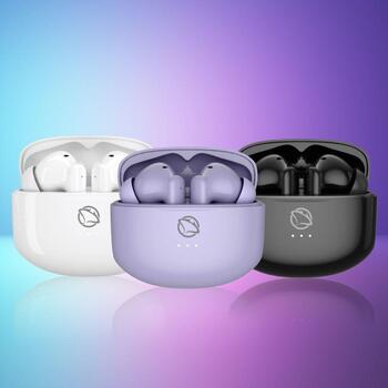 Manta Bezvadu austiņas MTWS008P, 43g, Violeta, Bluetooth 5.3, 20Hz-20KHz, USB-C, Iebūvēts mikrofons, Skārienvadība (MTWS008P)