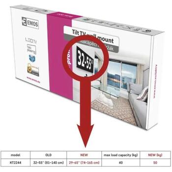 Emos televizora sienas stiprinājums KT2244, 29–65
