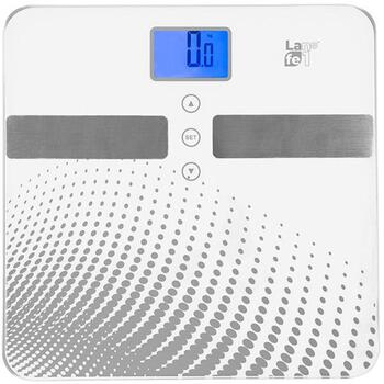 Lafe Elektroniskais ķermeņa svars MODELIS LAFWAG46347, 150kg, 100g, stikla platforma, LCD displejs, 10 lietotāji (LAFWAG46347)