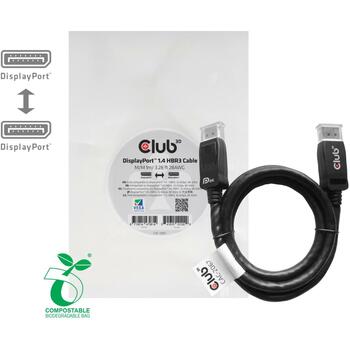 Club3D кабель DisplayPort CAC-2067 1м 8K 60Гц, 1.4, 32.4 Гбит/с, прямые разъемы, 4 слоя защиты (CAC-2067)