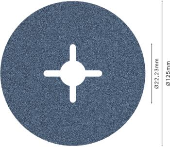 Fiber disks BestforMetal D=125 mm,K 80,1 gab., Mazām leņķa slīpmašīnām PRO R574 ŠĶIEDRU DISKS, 2608606734, BOSCH (2608606734)