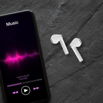 Manta Беспроводные наушники MTWS010W, 6ч, Bluetooth 5.3, Hi-Fi, Встроенный микрофон, Активное шумоподавление (MTWS010W)