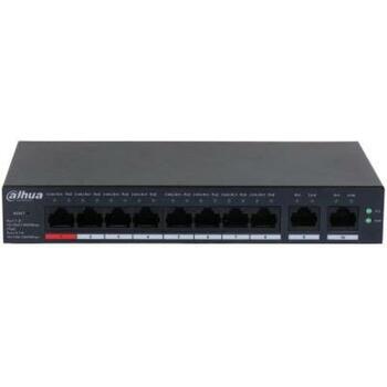 Dahua DH-CS4010-8GT-110 управляемый коммутатор, 10 RJ-45 портов, 8 PoE портов, 20 Gbit/s, 54 V, металлический корпус (DH-CS4010-8GT-110)
