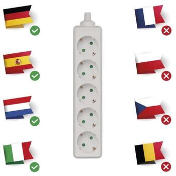 Emos Удлинитель P0520, 5×2P+PE, IP20, 3680W, белый, защита от детей (P0520)