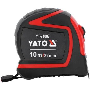 Yato mērlente YT-71087, 10 m, 32 mm, tērauds, ABS, TPR, II klase, magnētisks āķis, metriska skala, bloķēšanas poga (YT-71087)