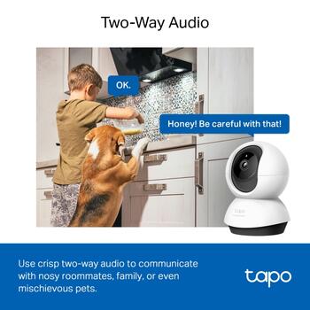 Tapo C220 Pan/Tilt AI камера безопасности Wi-Fi, TP-Link, Tapo C220, 4 MP, 4mm/F2.0, H.264, Micro SD до 512GB (TAPOC220)