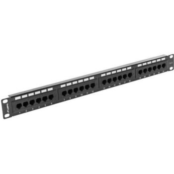 Lanberg Патч-панель 24 порта 1U CAT.6 PPU6-1024-B, 24 RJ-45, 19 '', 1U, RAL 9004 (PPU6-1024-B)