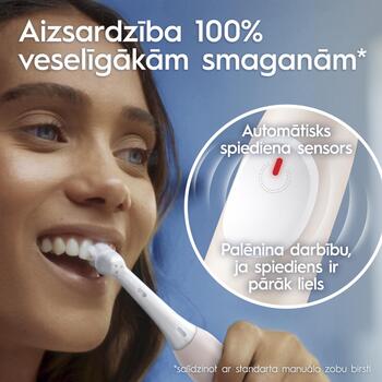 Oral-B elektriskā zobu birste iO2 Calm Pink, 1 uzgalis, 3 tīrīšanas režīmi, spiediena sensors, taimeris, Li-Ion akumulators (iO2 Calm Pink)