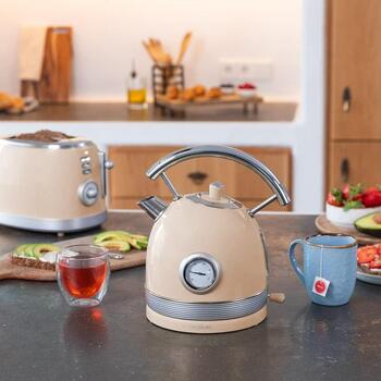 Cecotec Чайник ThermoSense 420 Vintage 1485, 2200 W, 1.8 L, нержавеющая сталь, 360° вращающаяся база (1485)