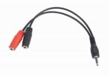 Gembird adapteris CCA-417 3.5 mm audio + mikrofons, 0.2 m, melns (CCA-417)
