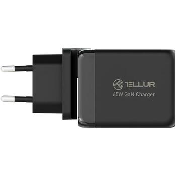 Tellur Зарядное устройство TLL151451, 65W, 2xUSB-C, USB-A, AC 100-240V, 1,5A, 5V/3A, 9V/3A, 12V/3A, 15V/3A, 20V/3,25A, 4,5V/5A (TLL151451)