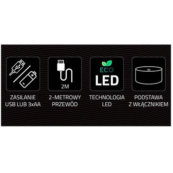 Manta Декоративная лампа SNL84WH, 5W, 1xLED, 2м кабель, белый цвет, свободно стоящая, сенсорная кнопка (SNL84WH)