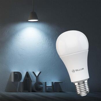 Tellur Умная WiFi Лампа E27 TLL331331, 9W, 820lm, 2700K-6500K, 2.4GHz, WPA-PSK, диммируемая (TLL331331)